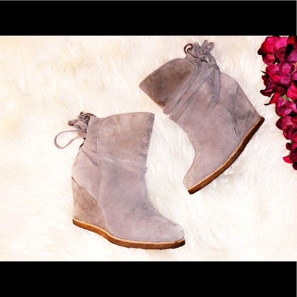 SPLENDID Wedge Tassel Suede Ankle Bootie